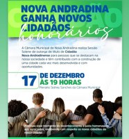 Nova Andradina realiza solenidade para entrega de Títulos de Cidadão Honorário; veja programação